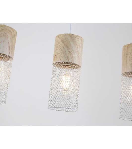 Светильник Ambrella light TR8499/3 WH/WD белый/дерево E27/3 max 60W 550*100*1000