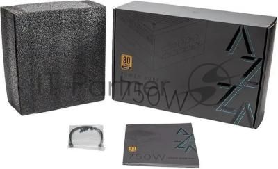 Блок питания Azza PSAZ-750G, 750Вт, 80 PLUS Gold, 120мм, модульный, черный