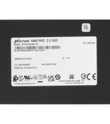 Накопитель SSD Micron 5400PRO 480Gb SATA 2.5" 3D TLC R540/W520MB/s MTTF 3М 95000/37000 IOPS 1.5 DWPD SSD Enterprise Solid State Drive, 1 year, OEM (analog MTFDDAK480TDS-1AW1ZABYY)