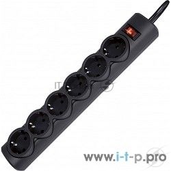 Сетевой фильтр Defender DFS 155/6 розеток/черный/5.0 м