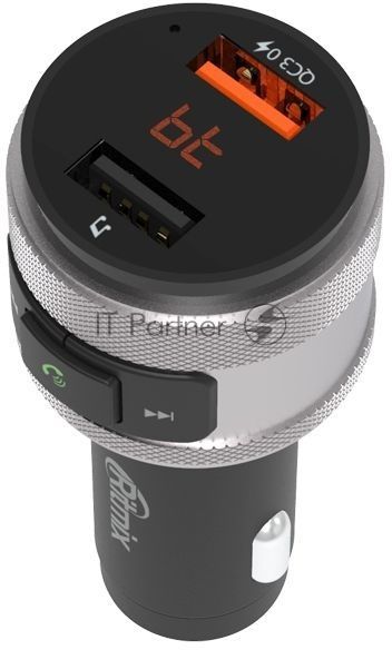 Автомобильный FM-модулятор Ritmix FMT-A707 черный MicroSD BT USB