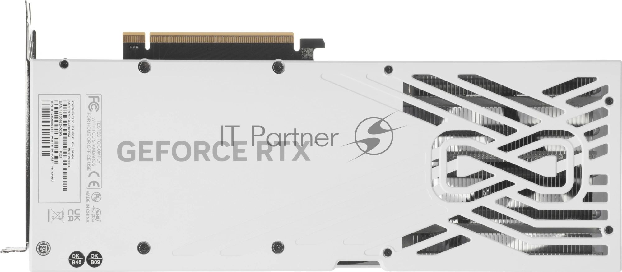 Видеокарта Palit GeForce RTX 5070 WHITE OC, 12 GB GDDR7, 192 bit, 3xDisplayPort, HDMI, GPU 2325 MHz