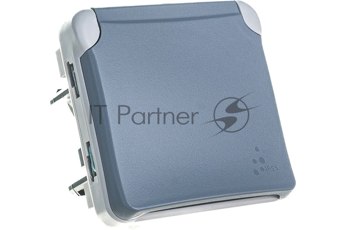 Механизм розетки 1-м СП Plexo с защ. крышкой с заземл. IP55 сер. Leg 069570