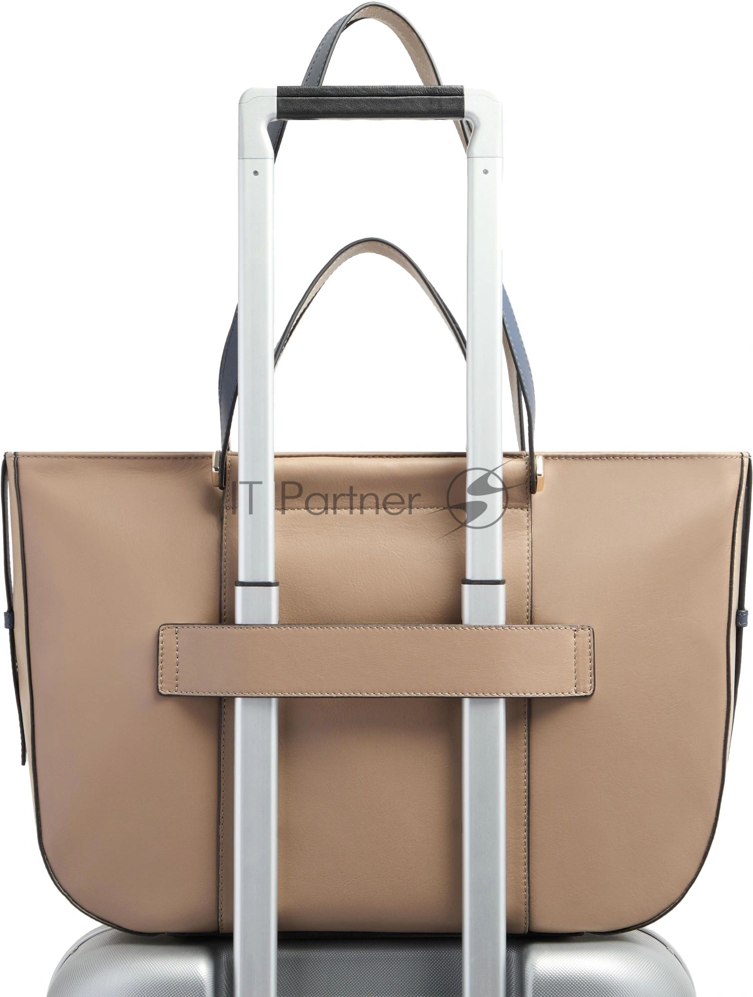 Деловая сумка тоут женская Piquadro Circle BD7136W92/TOBLU с отделением для ноутбука 14" бежевая/голубая натур.кожа