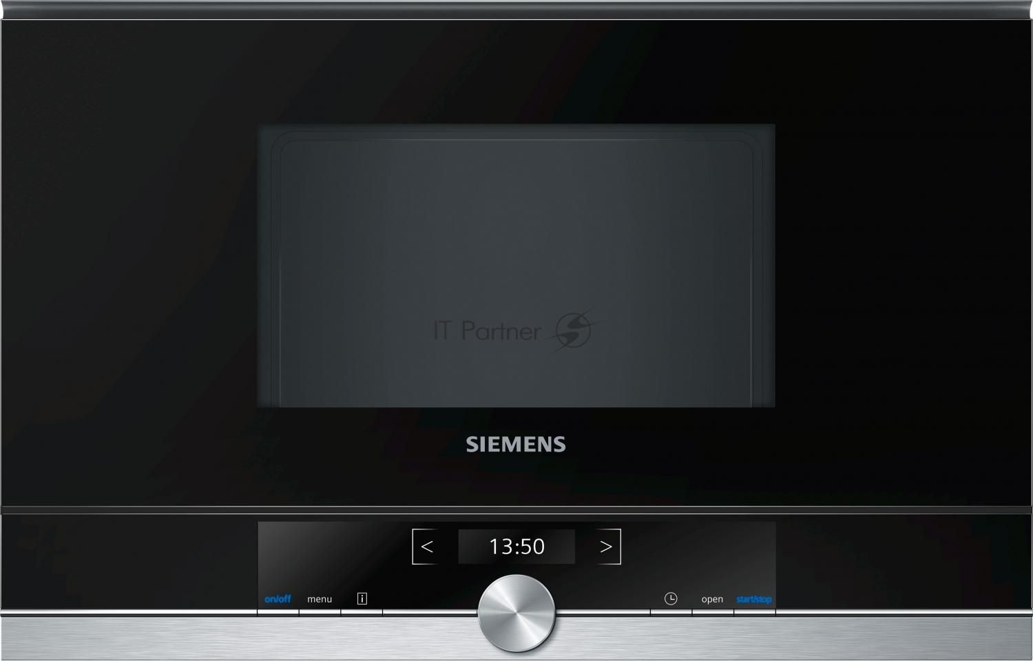 Микроволновая печь встраиваемая Siemens BF634LGS1 черный, 21 л, 900 Вт, переключатели - поворотный механизм/сенсор