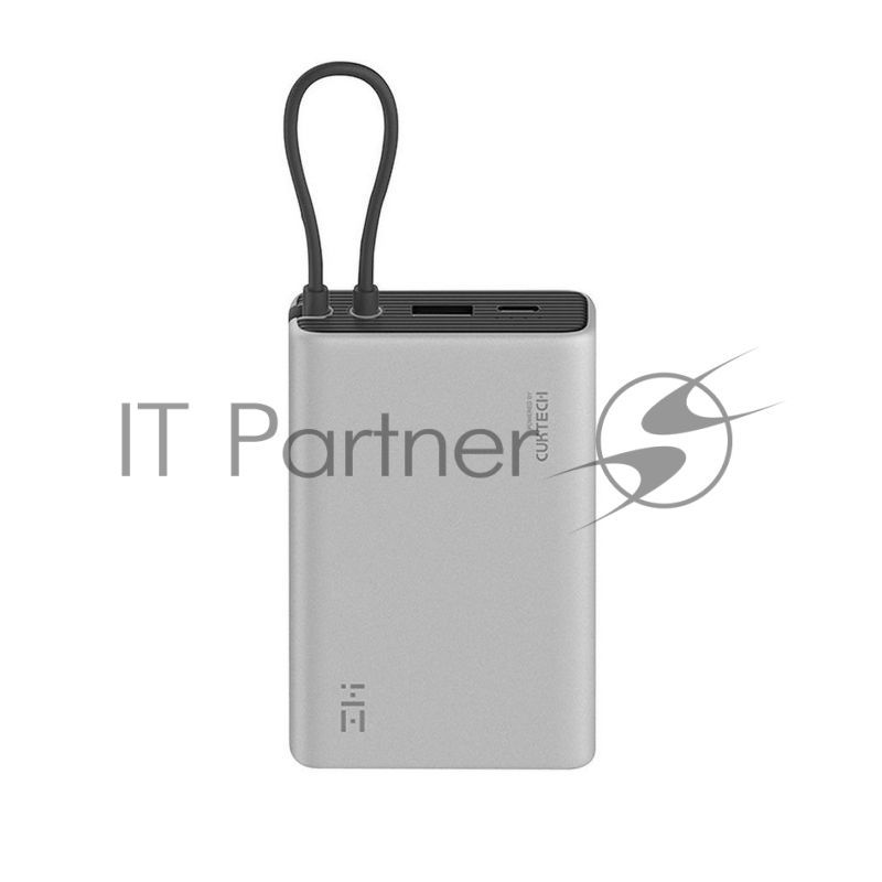 Портативный аккумулятор ZMI 10000mAh Powerbank with build-in Charging Cable P17 серый