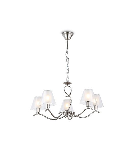 Люстра Ambrella light LH57081/5 SN/FR никель/белый матовый E14/5 max 40W D690*790