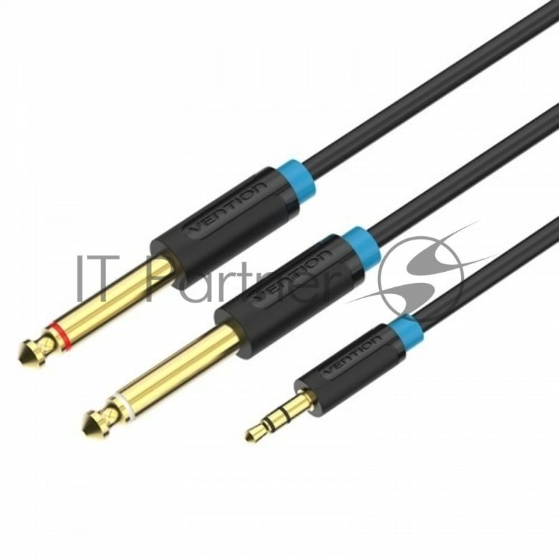 Кабель Vention аудио Jack 3,5 мм M/2Jack 6,5 мм M - 2 м