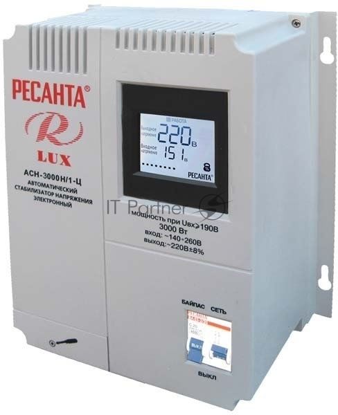 Стабилизатор напряжения Ресанта АСН-3000Н/1-Ц Lux