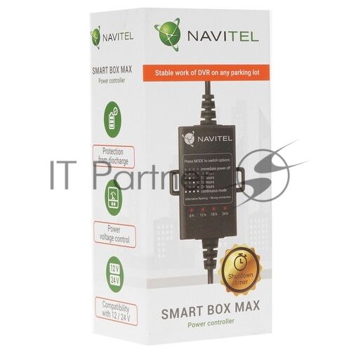 Контроллер питания Navitel Smart Box Max черный 4.5м Вход 1240 В, выход 5В 2А, защита от разряда аккумулятора, таймер (упак.:1шт)