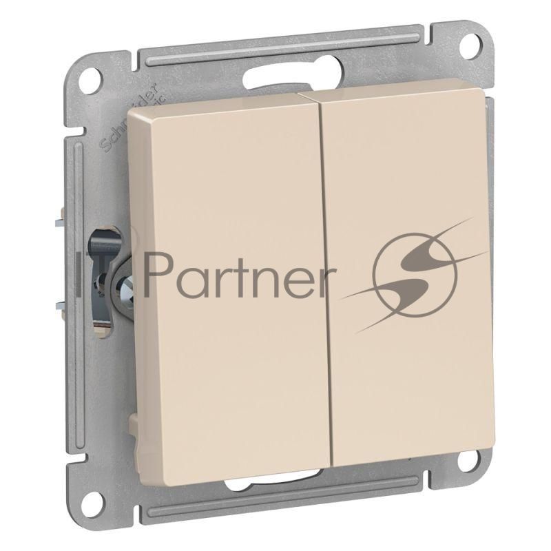 Механизм выключателя 2-кл. СП AtlasDesign 10А IP20 (сх. 5) 10AX беж.