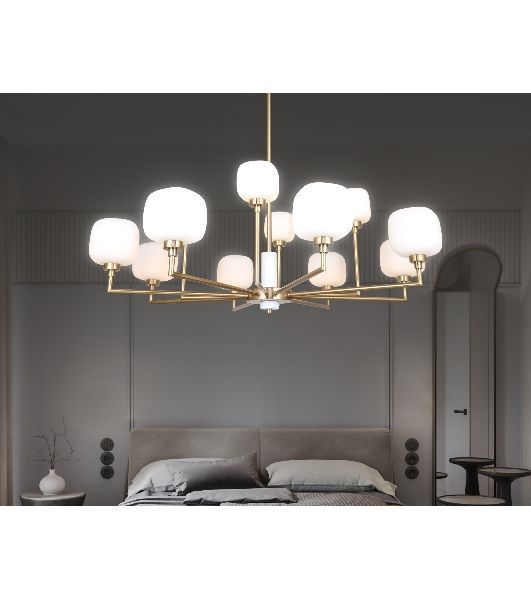 Люстра Ambrella light LH53019/12 BS/FR латунь/белый матовый G9*12 max 40W D910*680