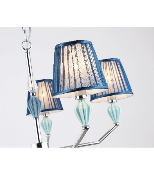 Люстра Ambrella light LH75061/5 CH/DB хром/темно синий E14/5 max 40W D690*810