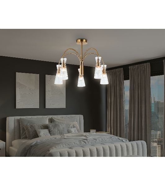 Люстра Ambrella light LH55701/5 BS/CL латунь/прозрачный E14*5 max 40W D600*440
