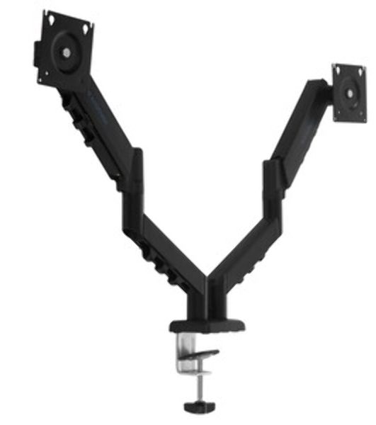 Кронштейн Kromax OFFICE-14 черный, 4 шт/уп. Кр. стал. настол. для 2-х мон. 15"-32", max 2x10 кг, 6 ст. св., нак. +90° -45°, пов. 180°, max VESA 100x100