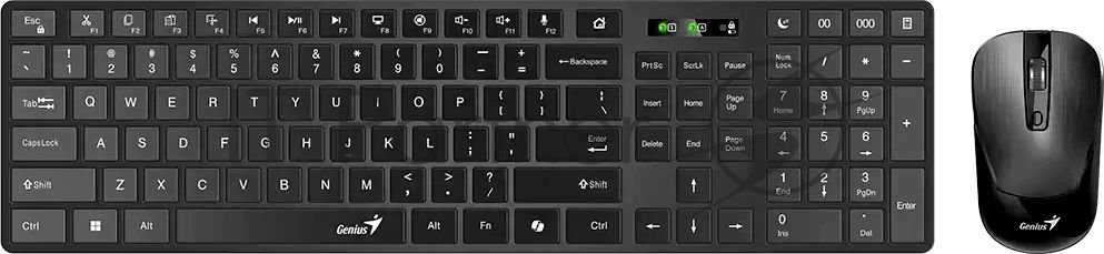 Комплект клавиатура+мышь Genius SlimStar 8250 беспроводной, USB, 1200 DPI, чёрный