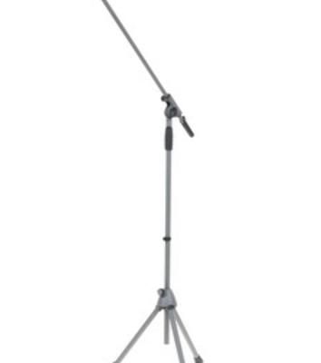 Микрофонная стойка "журавль" K&M 21080-300-02 высота от 925 до 1630 мм, длина стрелы от 425 до 725 мм, металлические узлы, складная конструкция, материал стойки - сталь, цвет хром