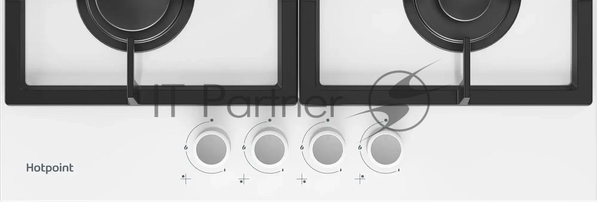 Газовая варочная поверхность Hotpoint HG 61F/WH, 4 конфорки, закаленное стекло, 7400 Вт