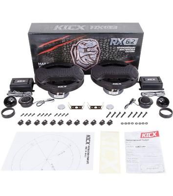 Колонки автомобильные Kicx RX 6.2 4Ом 16см (6.5дюйм) (ком.:2кол.) компонентные двухполосные