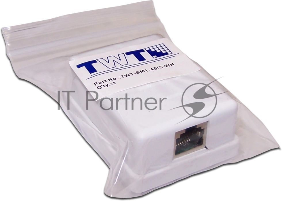 Настенная розетка, 1 порт RJ-45 категории 5е, STP, белая