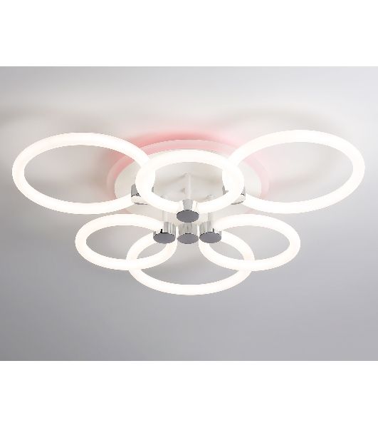 Потолочный светодиодный светильник FA3844/3+3 WH белый 102W 3000K-6400K+RGB D670*115 (ПДУ РАДИО 2.4G)