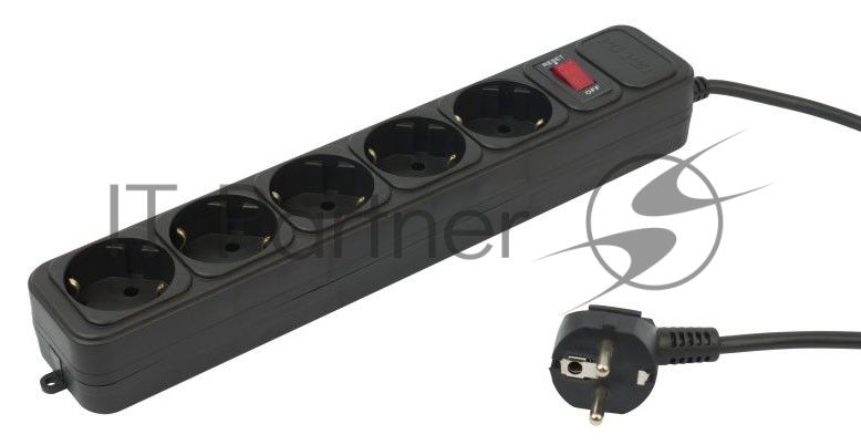 Сетевой фильтр PC Pet AP01006-1.8-BK 1.8 м, 5 розеток, черный