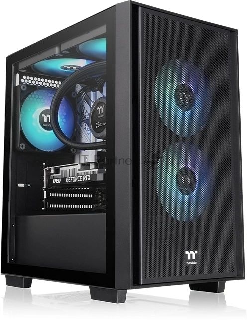 Корпус Thermaltake Versa H16 TG ARGB черный без БП mATX 11x120mm 7x140mm 2xUSB3.0 audio bott PSU