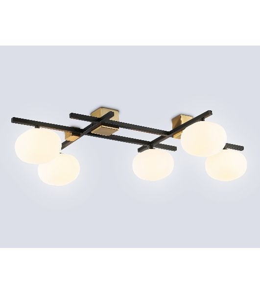 Светильник Ambrella light LH51015/5 BK/BS/FR черный/латунь/белый матовый G9*5 max 28W 800*560*170