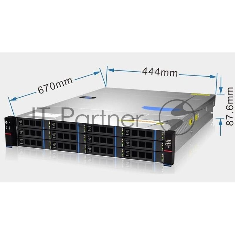 Серверный корпус Gooxi RMC2112-670-HS-NV-D 2U 12bay chassis SAS/SATA/NVME backplane rear 2*2.5"SAS/SATA 1300W 1+1 EU power cables rail kit