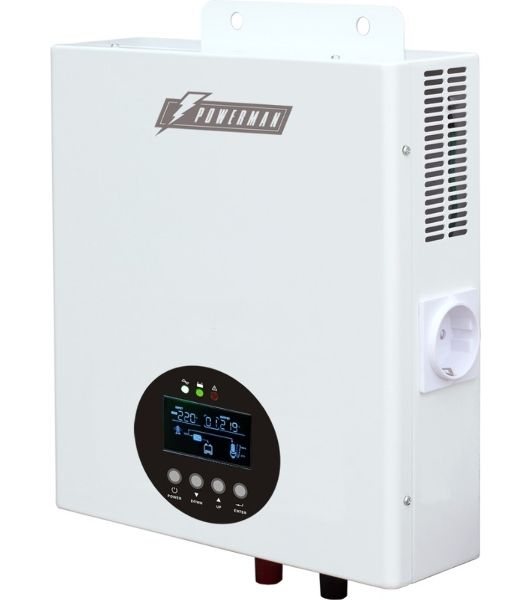 Источник бесперебойного питания ИБП POWERMAN Smart 800 HYBRID, линейно-интерактивный, 800ВА/480Вт, 165-265В, 2 евророзетки, внешняя свинцово-кислотная (AGM, GEL, FB) или LiFePO4 батарея на 12В емкостью от 55Ач (не входит в комплект поставки), ток заряда д