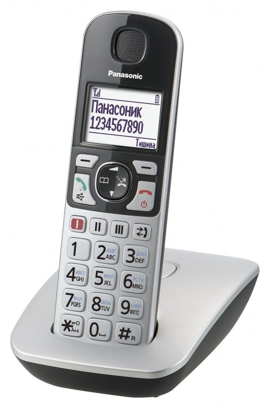 Телефон беспроводной (DECT) Panasonic KX-TGE510RUS, серебристый