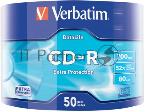 Диск CD-R Verbatim 700 Mb, 52x, Shrink (50), DataLife (50/600)