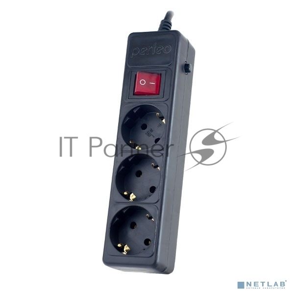Сетевой фильтр Perfeo "POWER+",PF_A4668 (5,0 м, 3 розетки, черный (PF-PP-3/5,0-B))