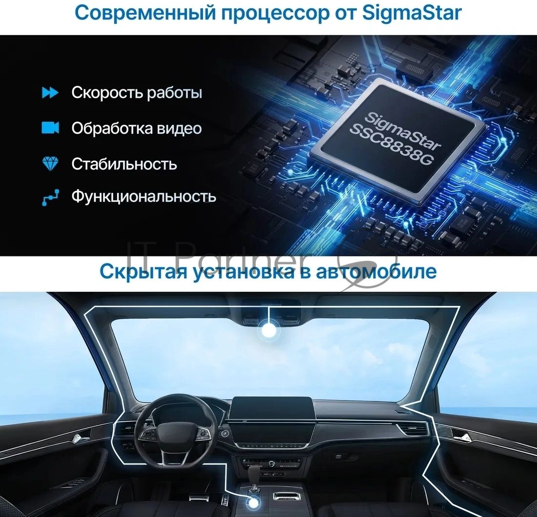 Видеорегистратор TrendVision Proof 360 GPS Ultra черный 2Mpix 2160x3840 2160p 150гр. GPS SigmaStar SSC8838G