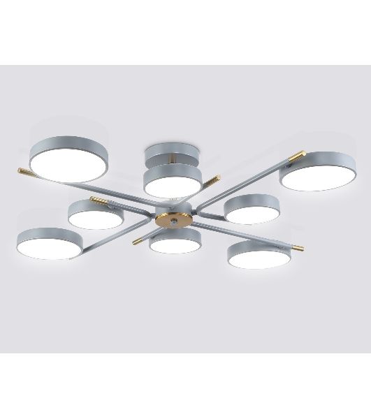 Люстра светодиодная на штанге Ambrella light FL516339/8 GR/CP серый/медь 120W 3000-6000K D850*170 (без ПДУ)