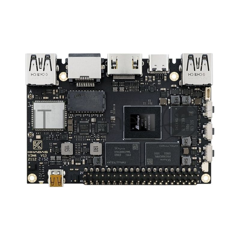 Одноплатный компьютер Khadas VIM4 Active cooling kit ARM Cortex-A73 4-Core + Cortex-A53 4-Core Amlogic A311D2 2.2GHz 8+32Gb
