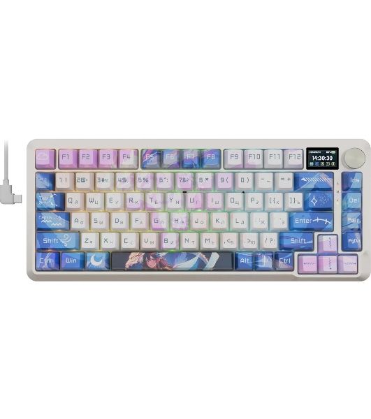 Клавиатура Redragon Flekact Pro гибридная, USB Type-A, Bluetooth, радиоканал, фиолетовый