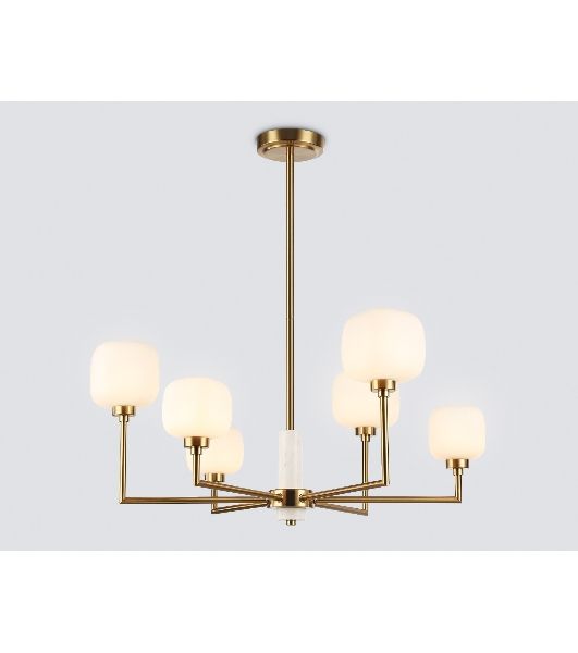 Люстра Ambrella light LH53015/6 BS/FR латунь/белый матовый G9*6 max 40W D690*680