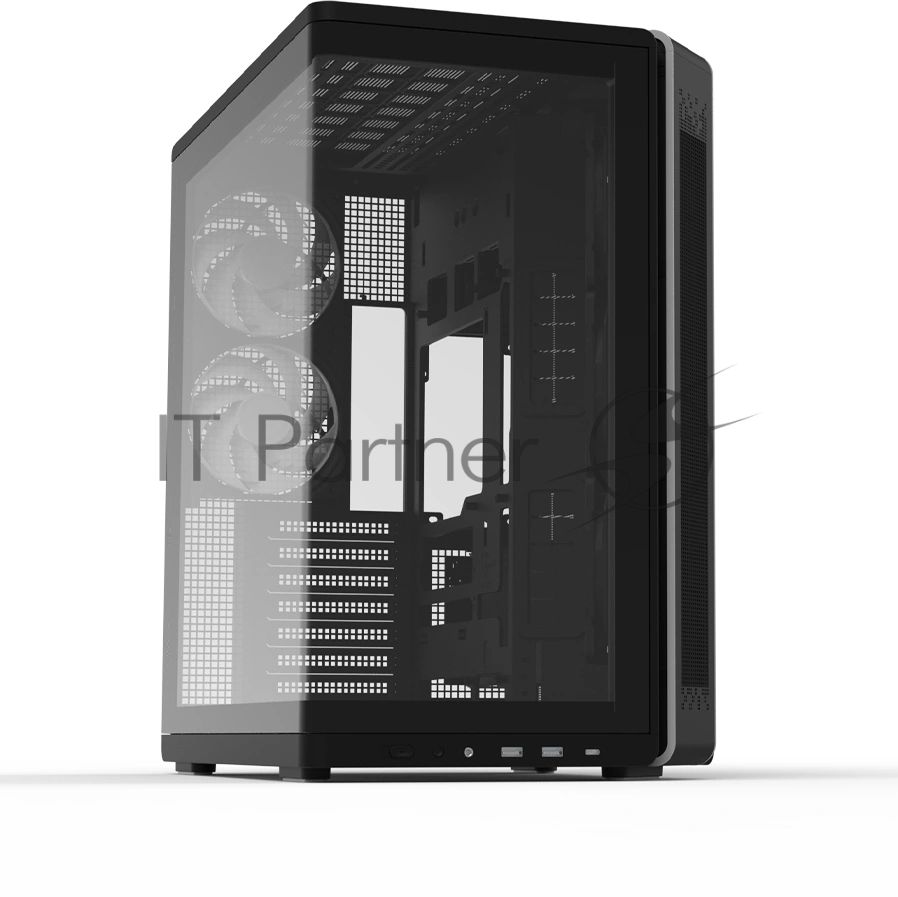 Компьютерный корпус ZALMAN MidTower P60 black (ATX, без БП, 2xUSB 3.0+USB Type C, 5x120мм ARGb) (Zalman P60 Black)