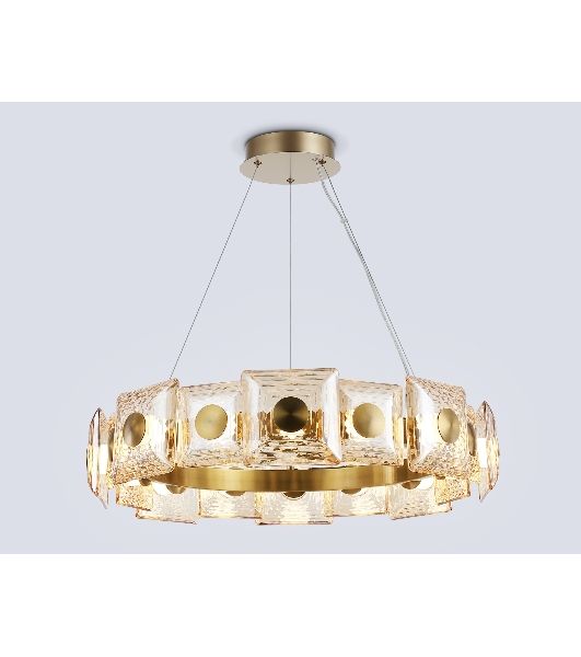 Светильник Ambrella light LH31027 BS/TI латунь/янтарь 72W 3000K D700*150