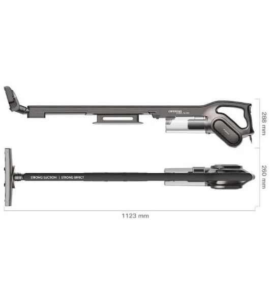 Пылесос вертикальный DEERMA Combo DX700S серый/черный, питание от сети, 210 Вт, уборка сухая, пылесборник 0.8 л