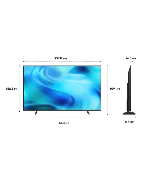 Телевизор Samsung UE43U8000HUXPY, 43", черный, LED 3840x2160 4K Ultra HD, 60Hz, Tizen, 1.5GB/8GB