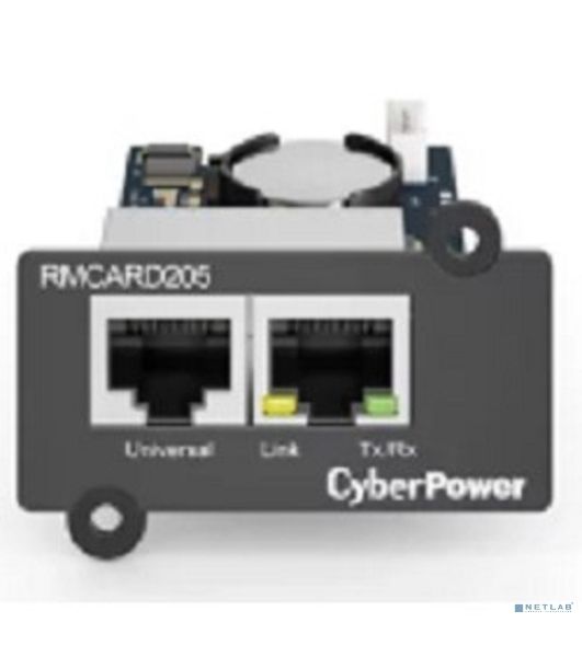 Карта удаленного управления CyberPower SNMP для источника бесперебойного питания серий OL, OLS, PR, OR, ПО PowerPanel® Business Edition, совместимость с ENVIROSENSOR, 0.15х0.15х0.07м., 0.2кг. Remote management SNMP card for OL, OLS, PR, OR series UPSs, Po