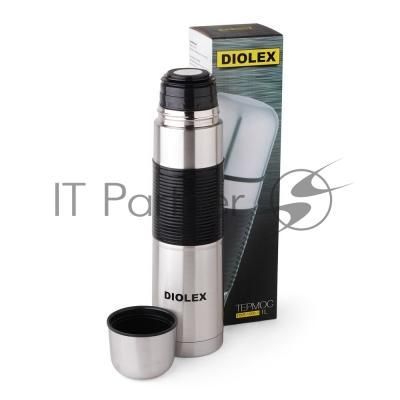 Термос Diolex DXR-500-1 500 мл. с узким горлом, резиновая встака на корпусе, нержавеющая сталь