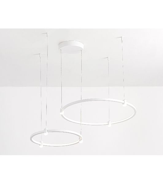 Подвесной светодиодный светильник Ambrella light FL5521/2+6 WH белый 45W 3000K/4200K/6400K D600/400*1300 (без ПДУ)
