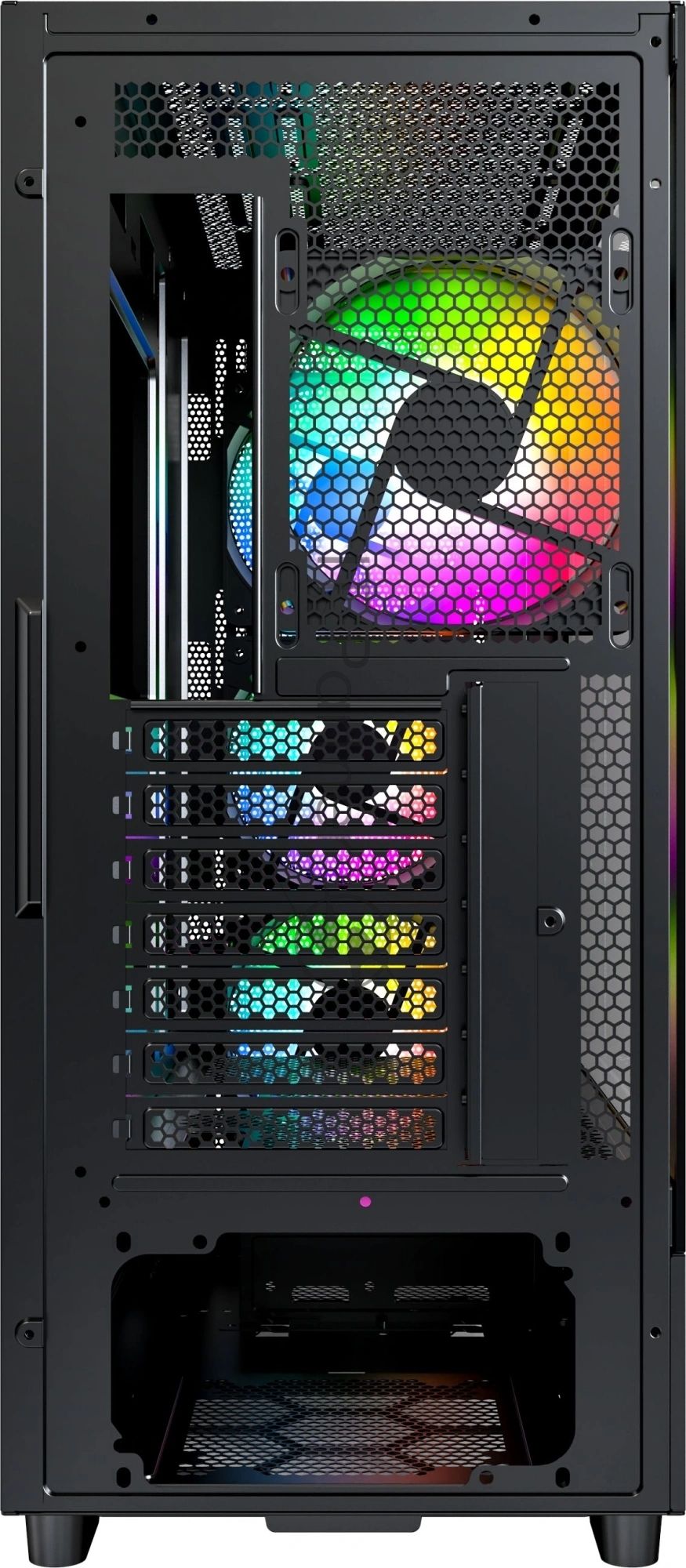 Компьютерный корпус Montech X5 черный без БП ATX 4x120мм 1xUSB2.0 1xUSB3.0 audio bott PSU