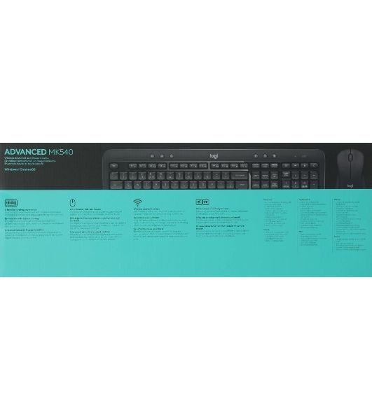 Комплект клавиатура+мышь Logitech MK540 Advanced беспроводной, USB, 1000 DPI, чёрный