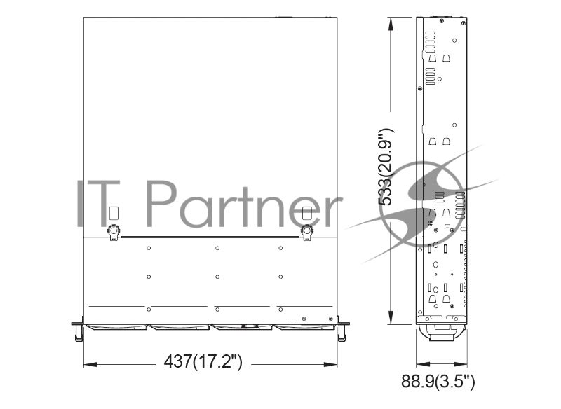 Серверный корпус CS-R25 with 12G HDD BP and 550w RPS