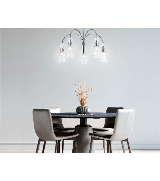 Люстра Ambrella light LH55651/5 СH/CL хром/прозрачный E14*5 max 40W D600*440