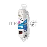 Удлинитель Космос 3х5 м с заземл. 16А IP20 с выкл. ПВС 3х1